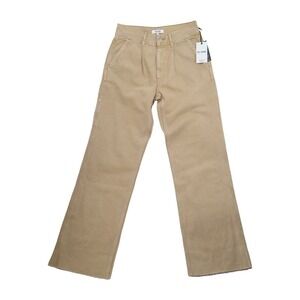 RE/DONE 70s Ultra High Rise Stove Pipe Pants 25 Tan Khaki NWT Straight Leg
